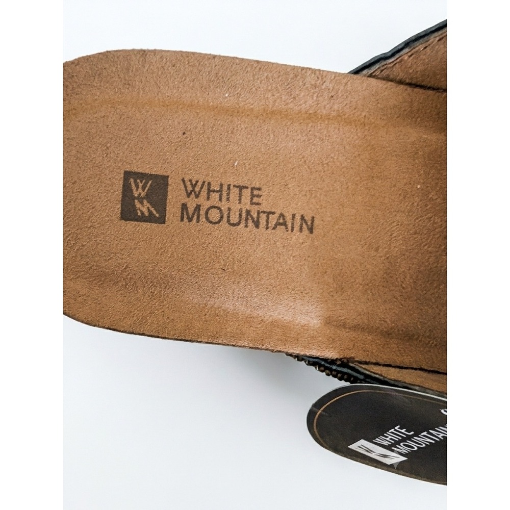 White Mountain Brilliant Beaded Leather Wedge Sandals NWT - Picture 8 of 9